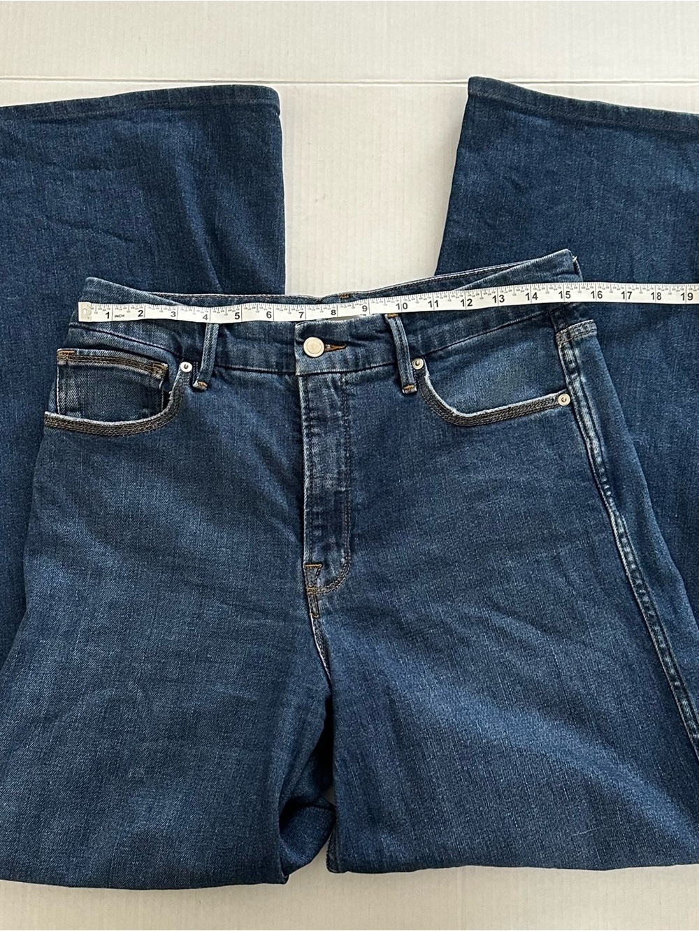 Good American Good Skate High Waist Wide Leg Jeans Blue383 Size 30 - Picture 8 of 12